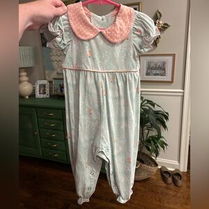 Serendipity pink and Green Baby Romper